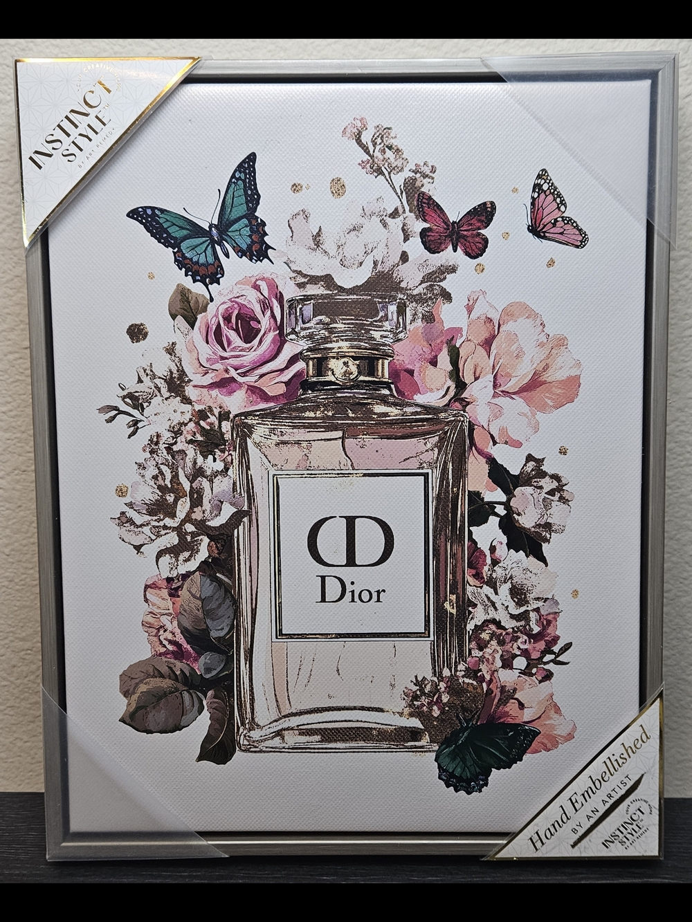 Dior Perfume Bottle Floral Canvas Wall Art NWT